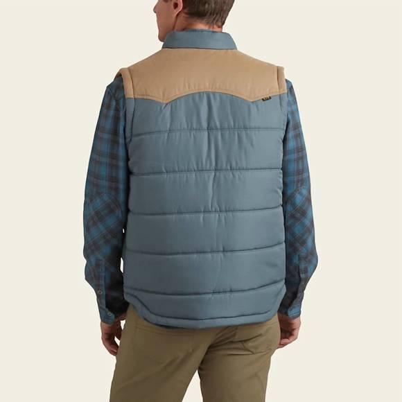 NEW HOWLER BROTHERS men's rounder vest in dark slate / khak - Picture 2 of 4